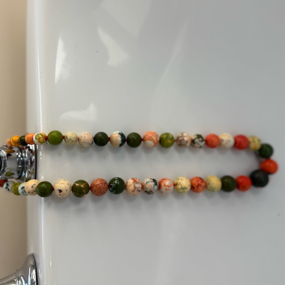 Multicolor Jasper Bead Necklace – Earth Tone Statement Piece - Picture 2 of 6
